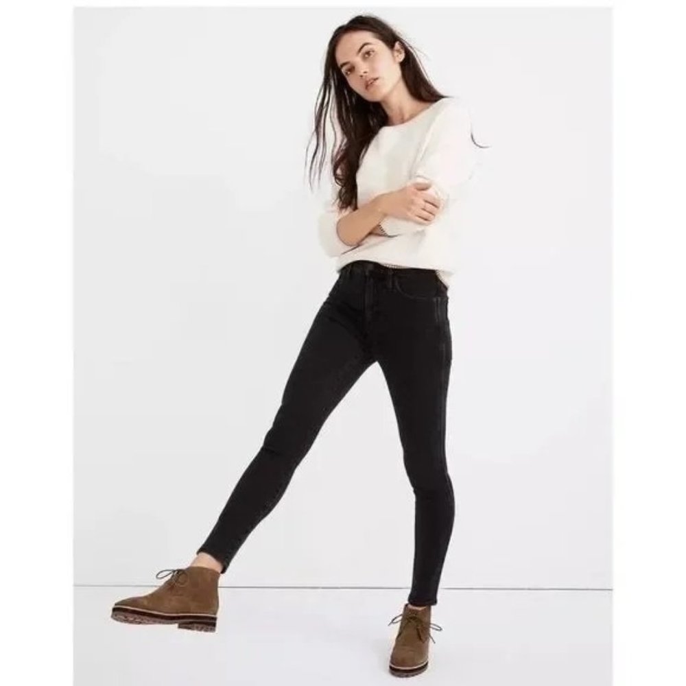 NEW Madewell 10" High Rise Skinny Denim Jeans Black Starkey Wash 30